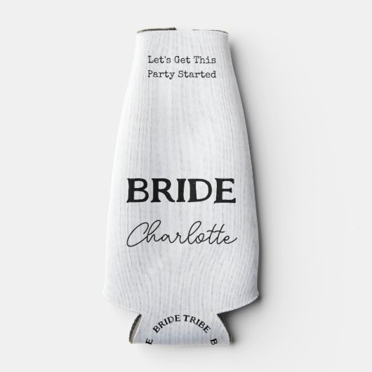 Bruidsstam Zwart en Wit Meisjesuitje Flesjeskoeler (Voorkant)