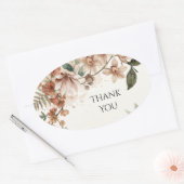 Bruidssticker met Orchidee en Varens Ovale Sticker (Envelop)