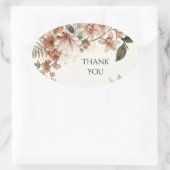 Bruidssticker met Orchidee en Varens Ovale Sticker (Tas)