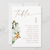 Bruidsstoelenkaart met bloeiende camelia kaart (Voorkant)