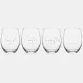 Bruidsstoet Persoonlijk Wijnglas Zonder Voet (Achterkant)