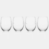 Bruidsstoet Persoonlijk Wijnglas Zonder Voet (Links)