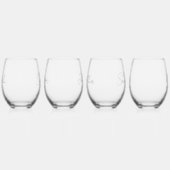 Bruidsstoet Persoonlijk Wijnglas Zonder Voet (Rechts)