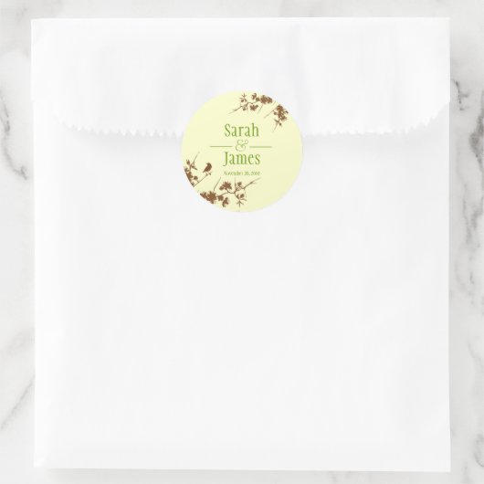 bruidsstokje ronde sticker (Tas)