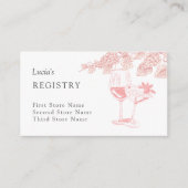 Bruidssuikerfeest register retro champagne grapefr informatiekaartje (Voorkant)