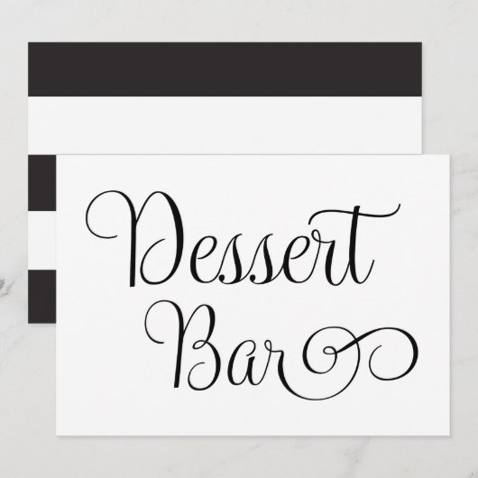 Bruidstaart bar Huwelijk Bord Kaart (Voorkant / Achterkant)