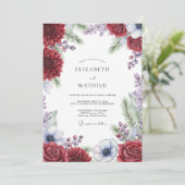 Bruidstaart Crimson Periwinkle Dahlia Kaart (Staand voorkant)