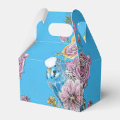 Bruidstaart Favor Doos Blauw Rozen Bedankdoosjes (Achterkant)