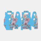 Bruidstaart Favor Doos Blauw Rozen Bedankdoosjes (Uitgevouwen)