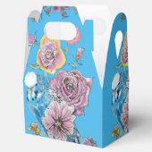 Bruidstaart Favor Doos Blauw Rozen Bedankdoosjes (Geopend)