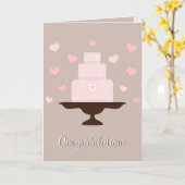  bruidstaart gefeliciteerd kaart (Gele Bloem)