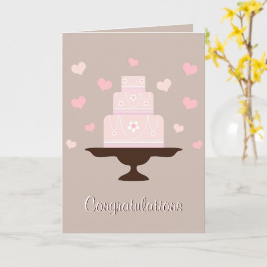  bruidstaart gefeliciteerd kaart (Gele Bloem)