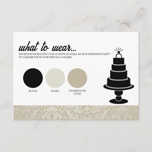 Bruidstaart kleding informatiekaartje (Voorkant)