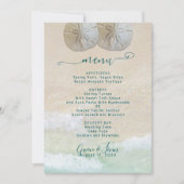 Bruidstaart Menu Sjabloon voor Strand Bruiloft Kaart (Voorkant)