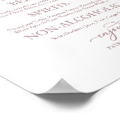 Bruidstaferelen Roze Goud Schrift Bruiloftsbord Poster (Hoek)