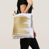 Bruidstas Florale Tote Elegant Goud en Zwart Tote Bag (Dichtbij)