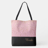 Bruidstas roze & kleine gouden sterren tote bag (Achterkant)