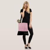 Bruidstas roze & kleine gouden sterren tote bag (Op model)