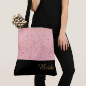 Bruidstas roze & kleine gouden sterren tote bag (Dichtbij)