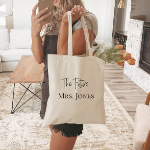 Bruidstas, toekomstige mevrouw   Zwarte gepersonal Tote Bag