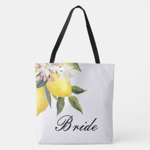 BRUIDSTAS TOTE TAS-CITROEN BLOEMEN BRUIDSWEDSTRIJD BAG