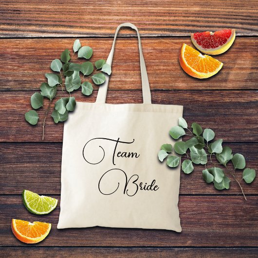 Bruidsteam Bruid Elegante Calligrafie Tote Bag