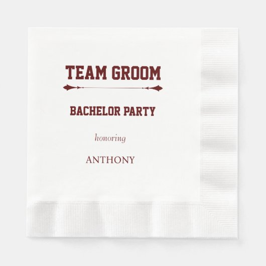 Bruidsteam Bruidegom Bachelorfeest Servet (Voorkant)