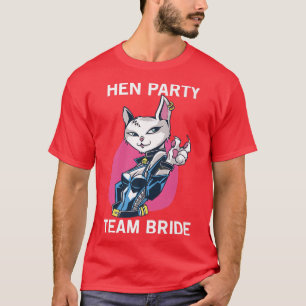 Bruidsteam Feest Kat Meisje Hen Party T-shirt