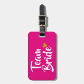 Bruidsteam Gouden Hart Bagagelabel (Voorkant verticaal)