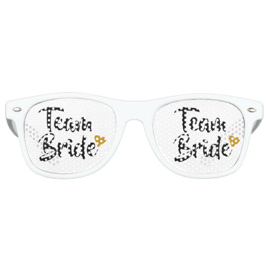 Bruidsteam Gouden Hart Retro Zonnebril (Voorkant)