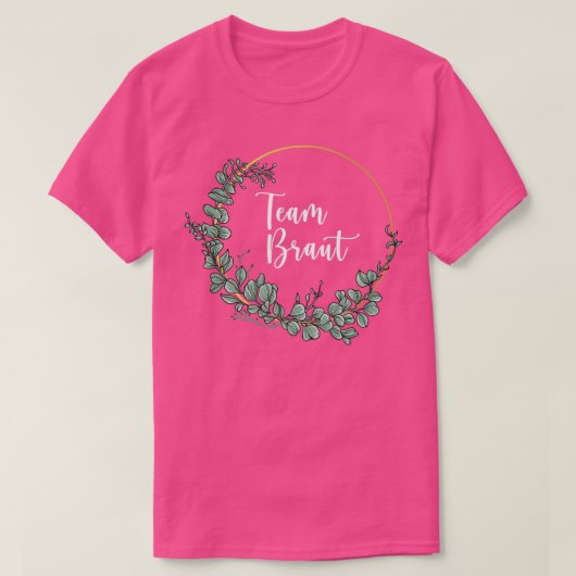Bruidsteam I Bloemenkrans Trouwfeest Boho Stijl Eu T-shirt (Design voorkant)