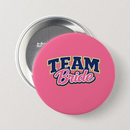 Bruidsteam Moedige Trouwpartij Ronde Button 7,6 Cm (Voorkant /achterkant)