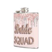 Bruidsteam roze gouden glitters bruidsmeisjes heupfles (Links)