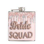 Bruidsteam roze gouden glitters bruidsmeisjes heupfles (Voorkant)