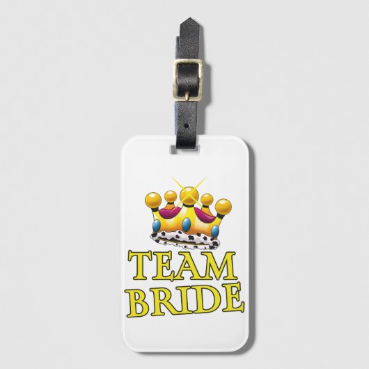 Bruidsteam trouwkroon bagagelabel (Voorkant (verticaal))