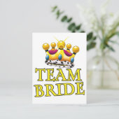 Bruidsteam trouwkroon briefkaart (Staand voorkant)