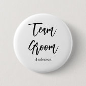Bruidsteam Zwart Wit Huwelijk Ronde Button 5,7 Cm (Voorkant)