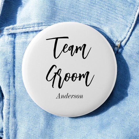 Bruidsteam Zwart Wit Huwelijk Ronde Button 5,7 Cm