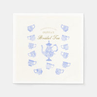 Bruidsthee Blauw China Wit Kant Script Douche