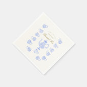 Bruidsthee Blauw China Wit Kant Script Douche Servet (Hoek)