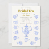 Bruidsthee Chinoiserie Kant Moderne Lila Douche Kaart (Voorkant)