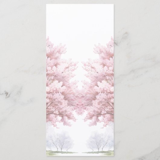 Bruidsthee Custom Cherry Blossom Elegant Menu (Achterkant)