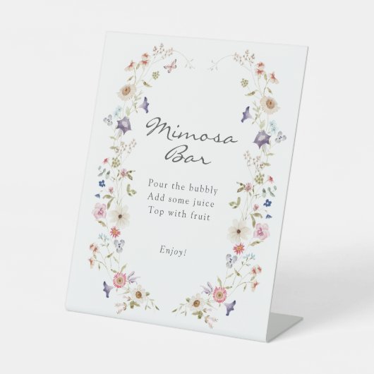 Bruidsthee Mimosa teken Reclamebord Met Voetstuk (Voorkant)