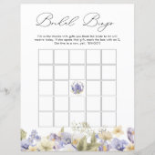 Bruidsthee Paarse Bloemen Bingo spel (Voorkant)