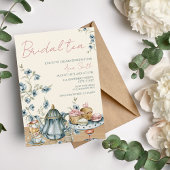 Bruidsthee Victoriaans Bloemen Vrijgezellenfeest Kaart