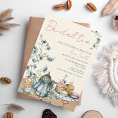 Bruidsthee Victoriaans Bloemen Vrijgezellenfeest Kaart