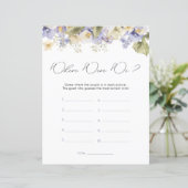 Bruidsthee waar waren we Vrijgezellenfeest spel (Staand voorkant)