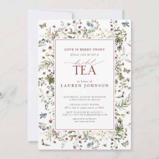  bruidsthee Wildflower Love is bessenzoet Kaart (Voorkant)