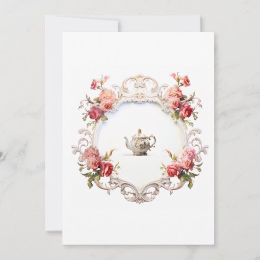 Bruidstheepartij Marie Antoinette Barok Rococo Kaart (Achterkant)