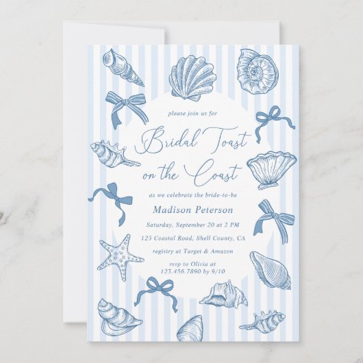 Bruidstoost op het Coast Seashells-Vrijgezellenfee Kaart (Voorkant)